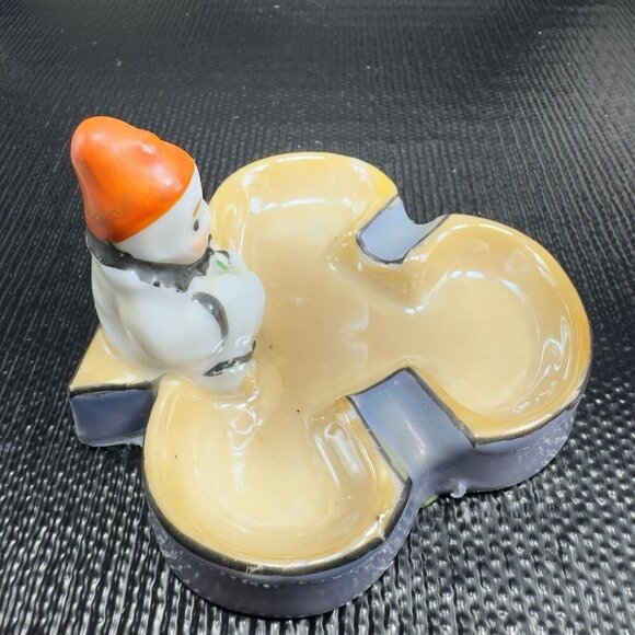 VINTAGE JAPAN CLOWN PIXIE LUSTERWARE ASHTRAY PLAYING CARD CLUB TRINKET DISH - Picture 11 of 13